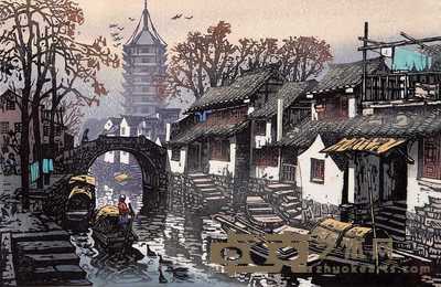 翁承豪 1990年作 北塔秋色 35×53cm